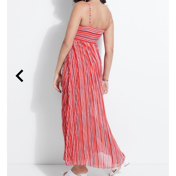 NWT Guess Marrah maxi dress pink red striped - Picture 7 of 7